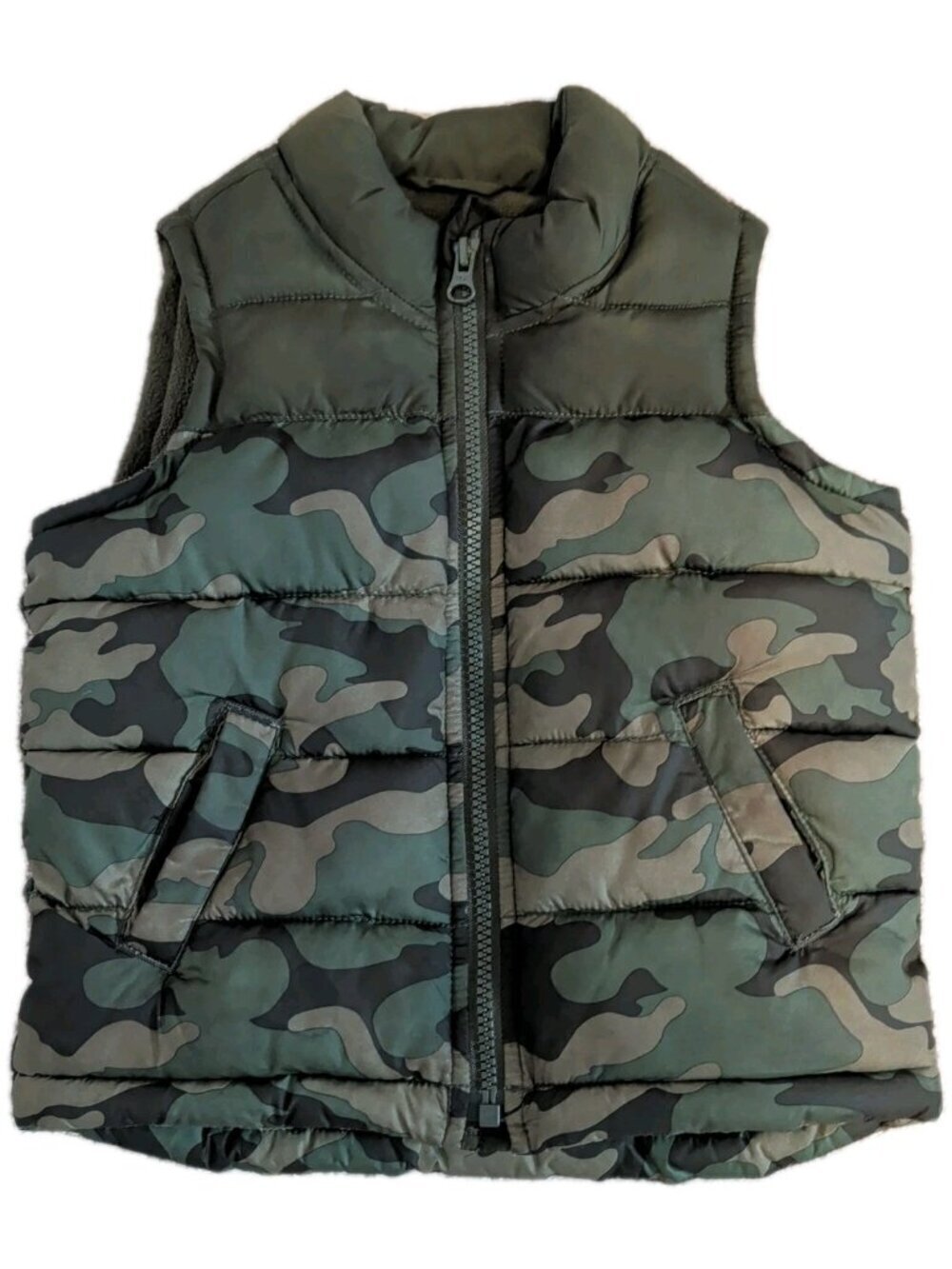 Old Navy Kids Boys Cold Control Camouflage Camo Puffer Gilet Vest Warm Outdoor 3